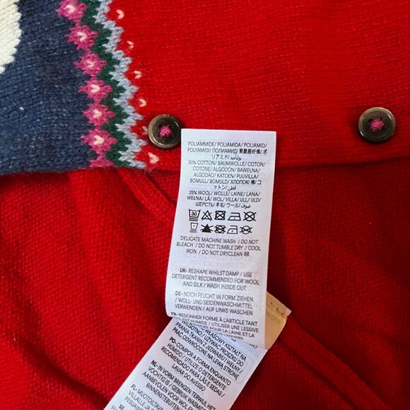 Mini Boden Fair Isle Wool Blend Holiday Cardigan Sweater Size 6/7 - Picture 7 of 8